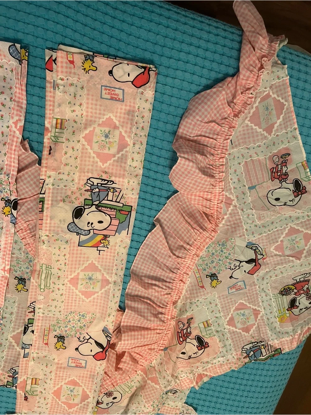 Snoopy & Belle Vintage Pink Kids Curtains